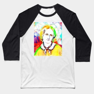 Emily Bronte Colourful Portrait | Emily Bronte Artwork 12 Baseball T-Shirt